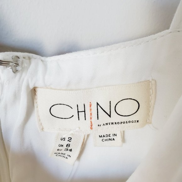 Anthropologie Jumpsuit Chino Wide Leg Tie Waist Modern Scalloped Cream 2 - Picture 9 of 14